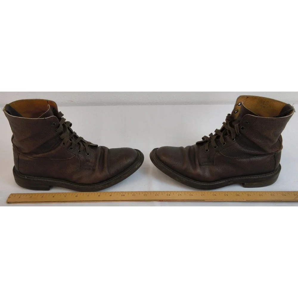 Trickers Buford Boots Men's US 10 Brown Textured Leather Made in England #W5348